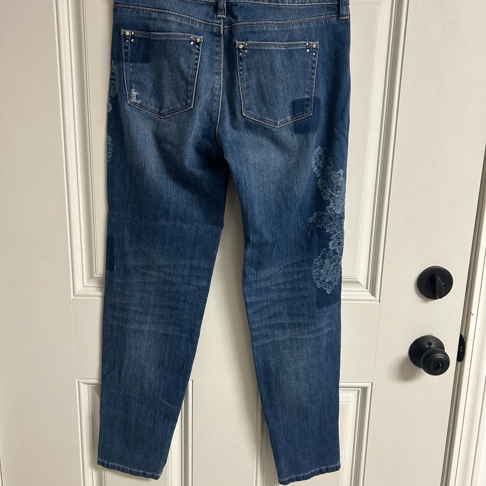 Whbm Patchwork Distressed Girlfriend Ankle Jean 2 - image 4